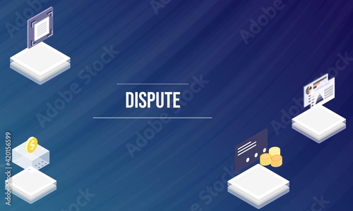 Dispute concept on abstract design