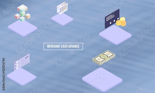 Merchant cash advance concept on abstract design