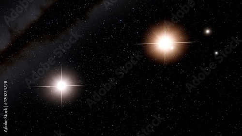 giant star in space, supernova star 3d render