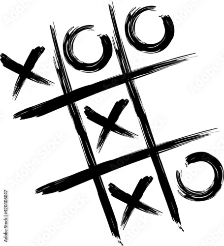 Tic-tac-toe game. Party in the game.