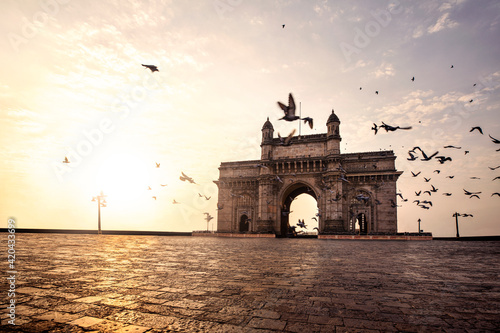 Gateway of India, Mumbai Maharashtra monument landmark famous place magnificent view without people sunset