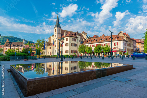 Beautiful square in the Annecy town.