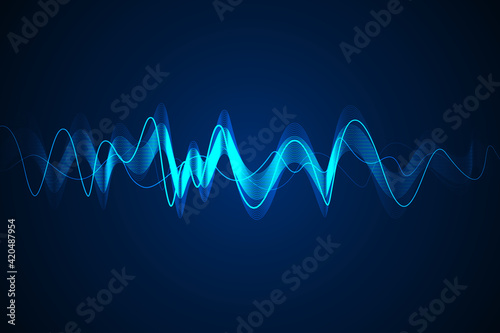 Sound wave background. Wave of musical soundtrack