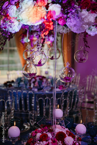 wedding celebration beautiful multicolored table decoration