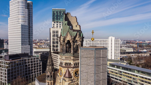 Famous Kaiser Wilhelm Memorial Church in Berlin - urban photography