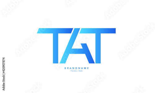 Alphabet letters Initials Monogram logo TAT, TA, AT