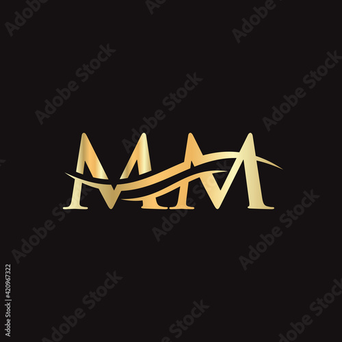 MM logo. Monogram letter MM logo design Vector. MM letter logo design with modern trendy.