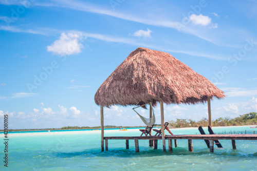 Bacalar - beautiful mexican beach in yucatan 