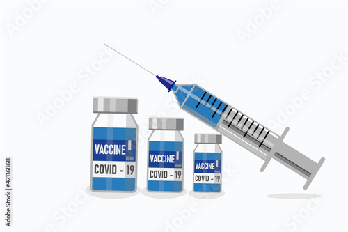 Covid-19 coronavirus concept. vaccine vial and syringe. quarantine against a new coronavirus. pandemic outbreak