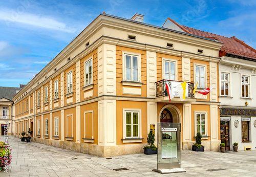 Family house of Karol Wojtyla, later Pope John Paul II, presently Holy Father Family Home Museum at market square in Wadowice in Lesser Poland region