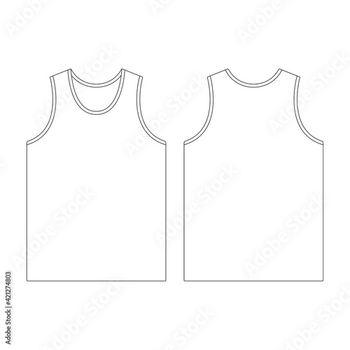 Template tank top vector illustration flat sketch design outline