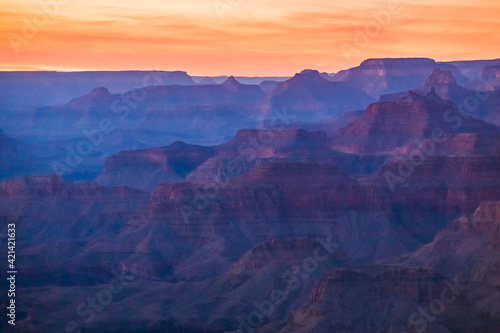 dramatic landscape of the Grand Canyon national park in Arizona.