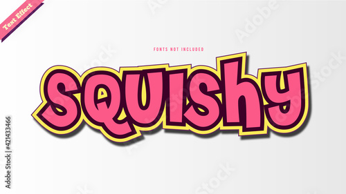 squishy text effect design vector