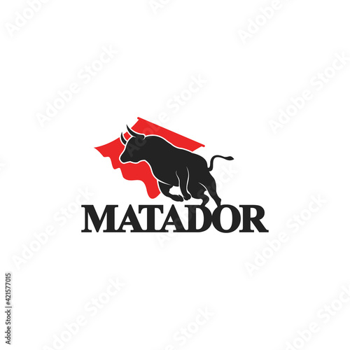 bull matador logo design vector illustration
