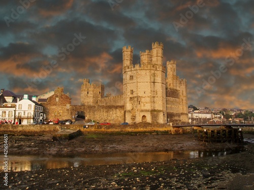 English Castle at Sunset