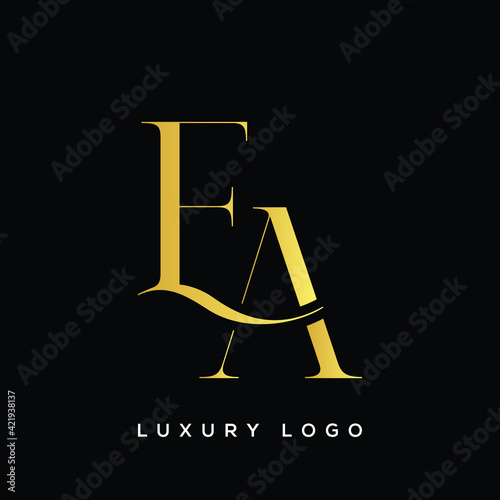 Letter EA alphabet logo design vector. The initials of the letter E and A logo design in a minimal style are suitable for an abbreviated name logo.