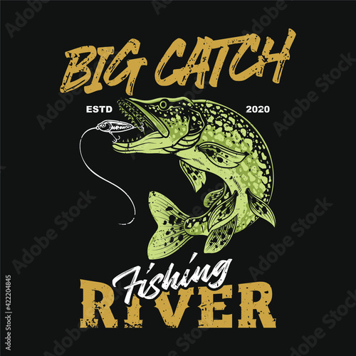 DESIGN CONCEPT OF FISHING ILUSTRATIONS T-SHIRT