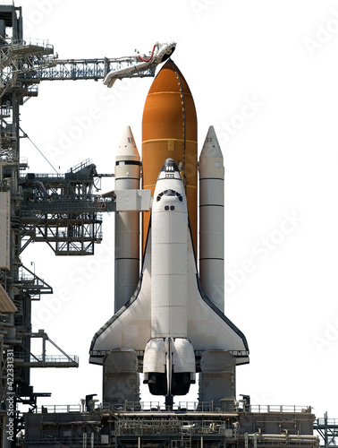 Space Shuttle isolated on white background. Elements of this image furnished by NASA.