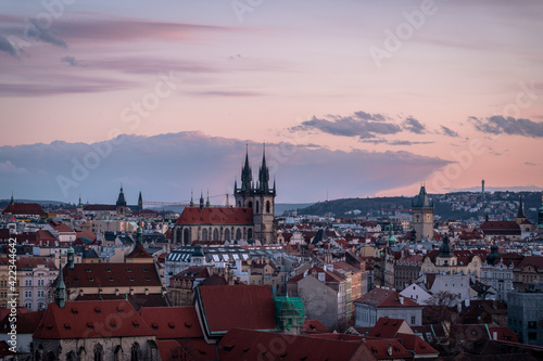 Prague, Czechia - Prague old town during sunset
