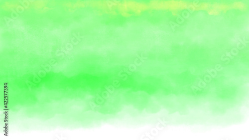 明るい緑色の水彩の筆の跡、背景素材、テクスチャ