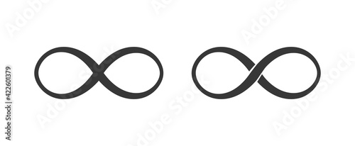 Infinity loop shape symbol icons on white background.
