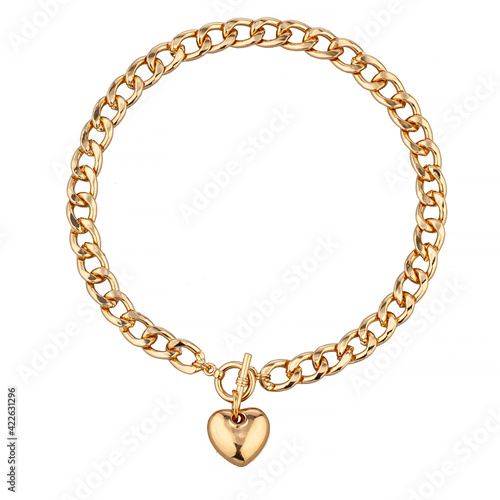 golden necklace with chain