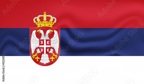 Grunge Serbia flag. Serbia flag with waving grunge texture.