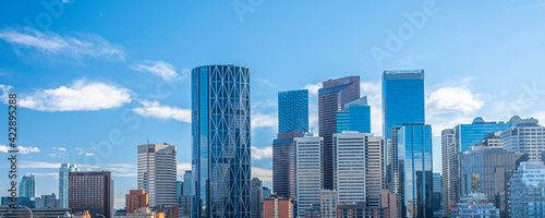 Downtown Calgary Business district skyline with Landmarks