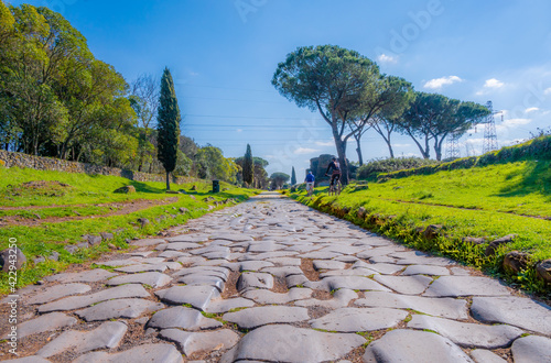 Rome (Italy) - The archeological ruins in the Appian Way of Roma (in italian: "via Appia Antica"), the most important Roman road of the ancient empire, named "regina viarum".
