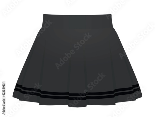 Grey mini skirt. vector illustration