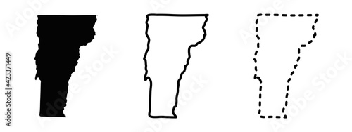 Vermont state isolated on a white background, USA map