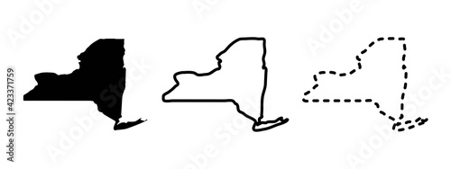 New York state isolated on a white background, USA map