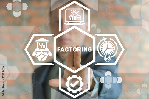 Concept of factoring. Modern marketing financial relationship - deferment of payment service. Business factor.