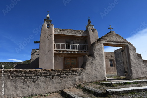 A Historic Church San José de Gracia on the main plaza of Las Trampas New Mexico Built in 1760