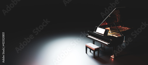 Classic grand piano keyboard
