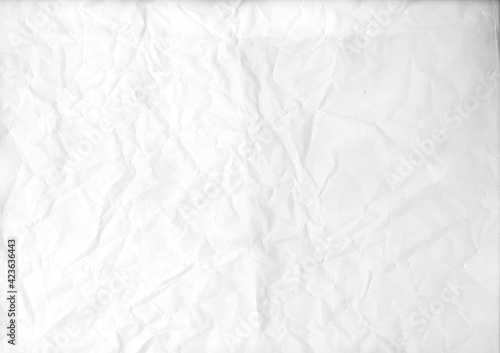 Crumpled stencil paper, rough surface texture material abstract white background