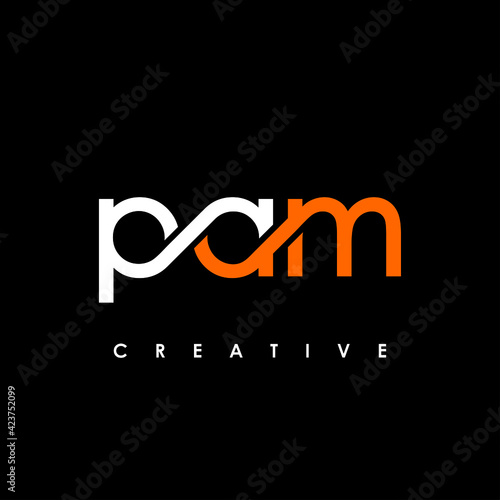 PAM Letter Initial Logo Design Template Vector Illustration