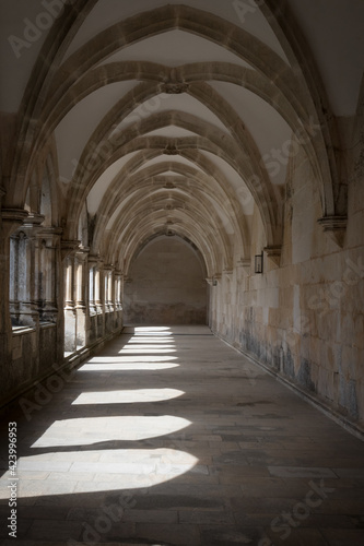 Alcobaça/ Leiria/ Portugal - Hall way in Monastery of Alcobaça. May 18 2019