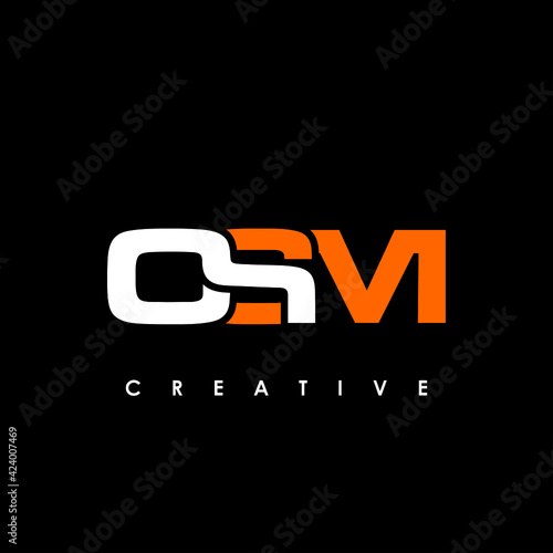 OSM Letter Initial Logo Design Template Vector Illustration