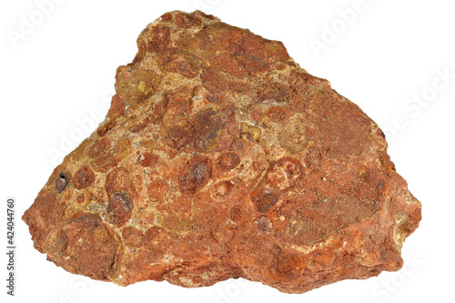 bauxite from Les Baux, France isolated on white background