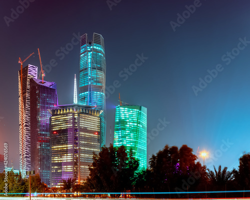 Large buildings equipped with the latest technology, King Abdullah Financial District, in the capital, Riyadh, Saudi Arabia