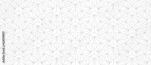 Pattern with thin lines and polygons on white background. Vector Stylish abstract geometric diamond texture for jewelry design. Seamless linear pattern for fabric, textile and wrapping. Modern swatch.