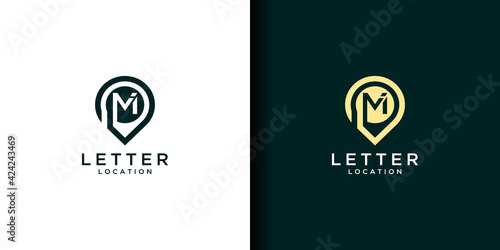 Letter m location logo design. icon inspiration