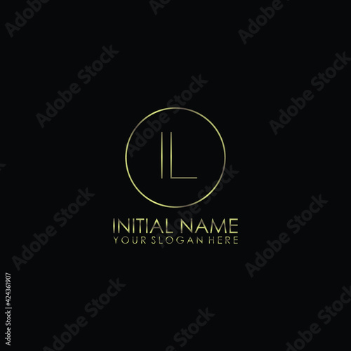 IL Initials handwritten minimalistic logo template vector