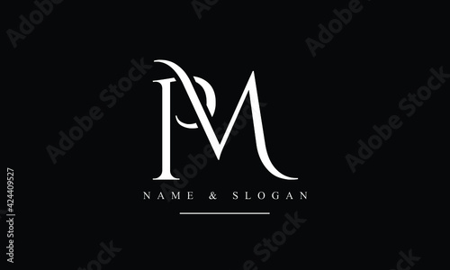 PM, MP, P, M abstract letters logo monogram