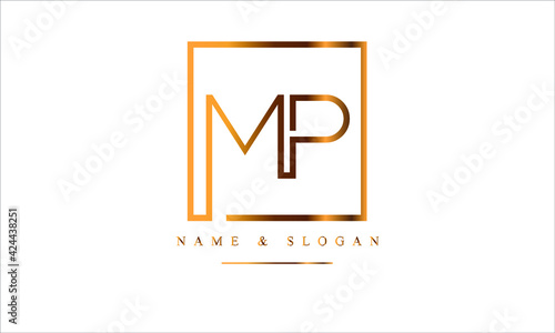 PM, MP, P, M abstract letters logo monogram