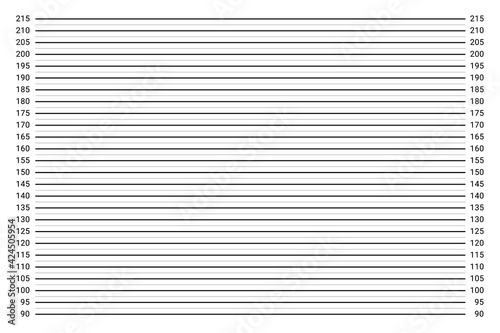 Mugshot background. Police wall with height measuring scale