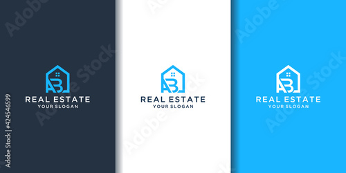 Letter ab home logo for real estate