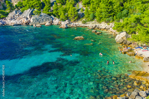 The bautiful beach of Malo Zarace, Hvar Island, Croatia