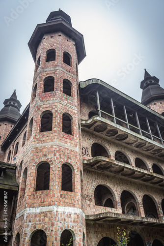 Facade of Castle in Lapalice village, largest unauthorized construction ever developed in Poland